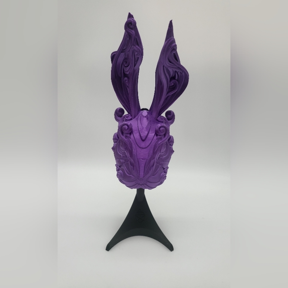 3D Printed Rabbit Mask With Stand - Picture 2 of 3
